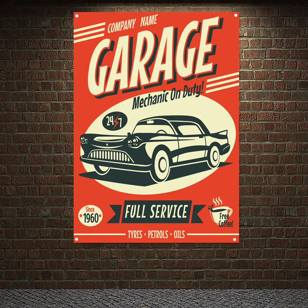 MECHANIC ON DUTY Vintage CAR F - Auto Repair Shop Banners avis et prix